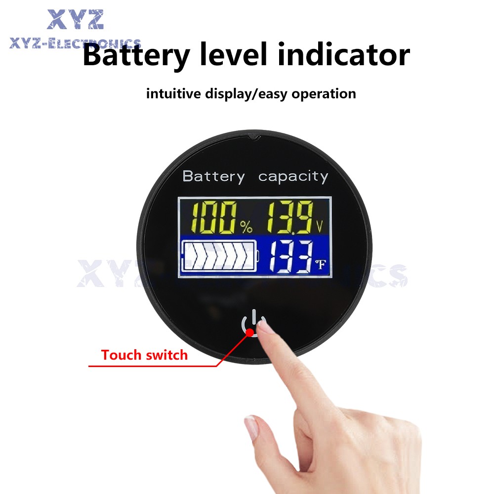 LCD Digital Battery Level Indicator Voltage Power Percentage Temperature Display