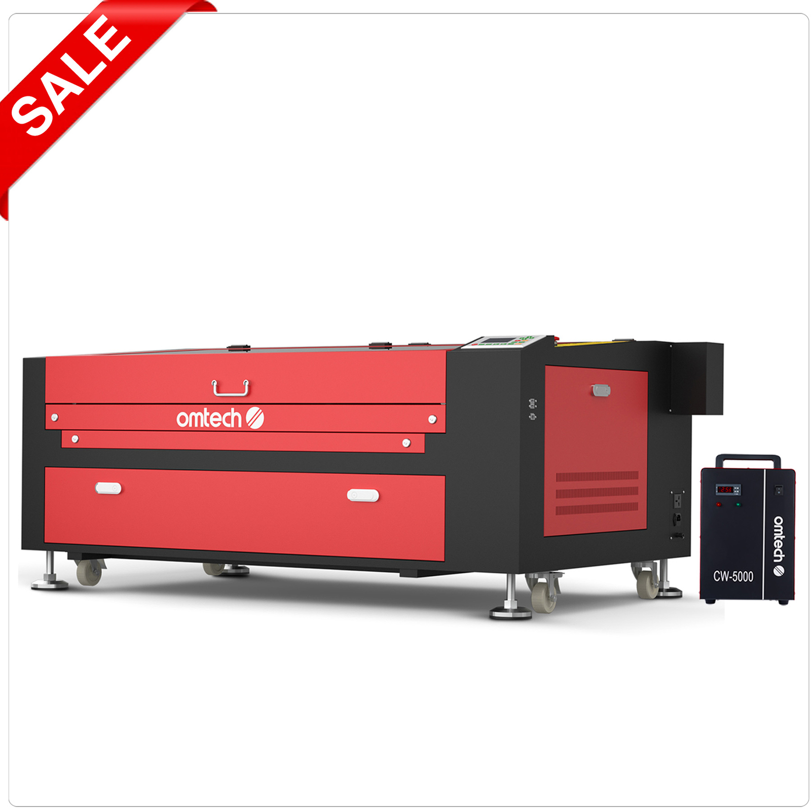 OMTech 100W 24×40 CO2 Laser Engraver with CW-5000 Water Chiller Cutting Machine
