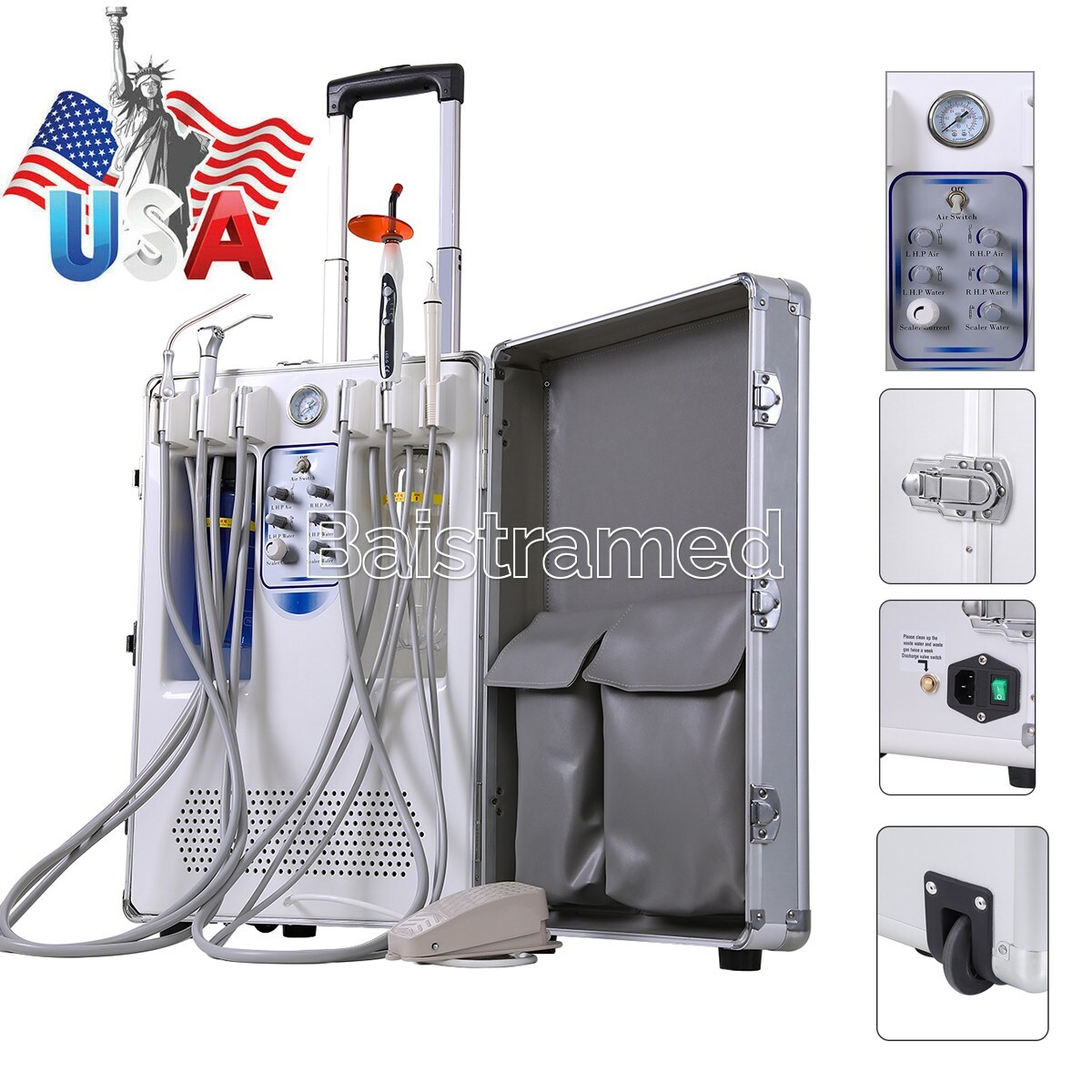 Dental Portable Delivery Unit With Curing Light Ultrasonic Scaler/Folding Chair