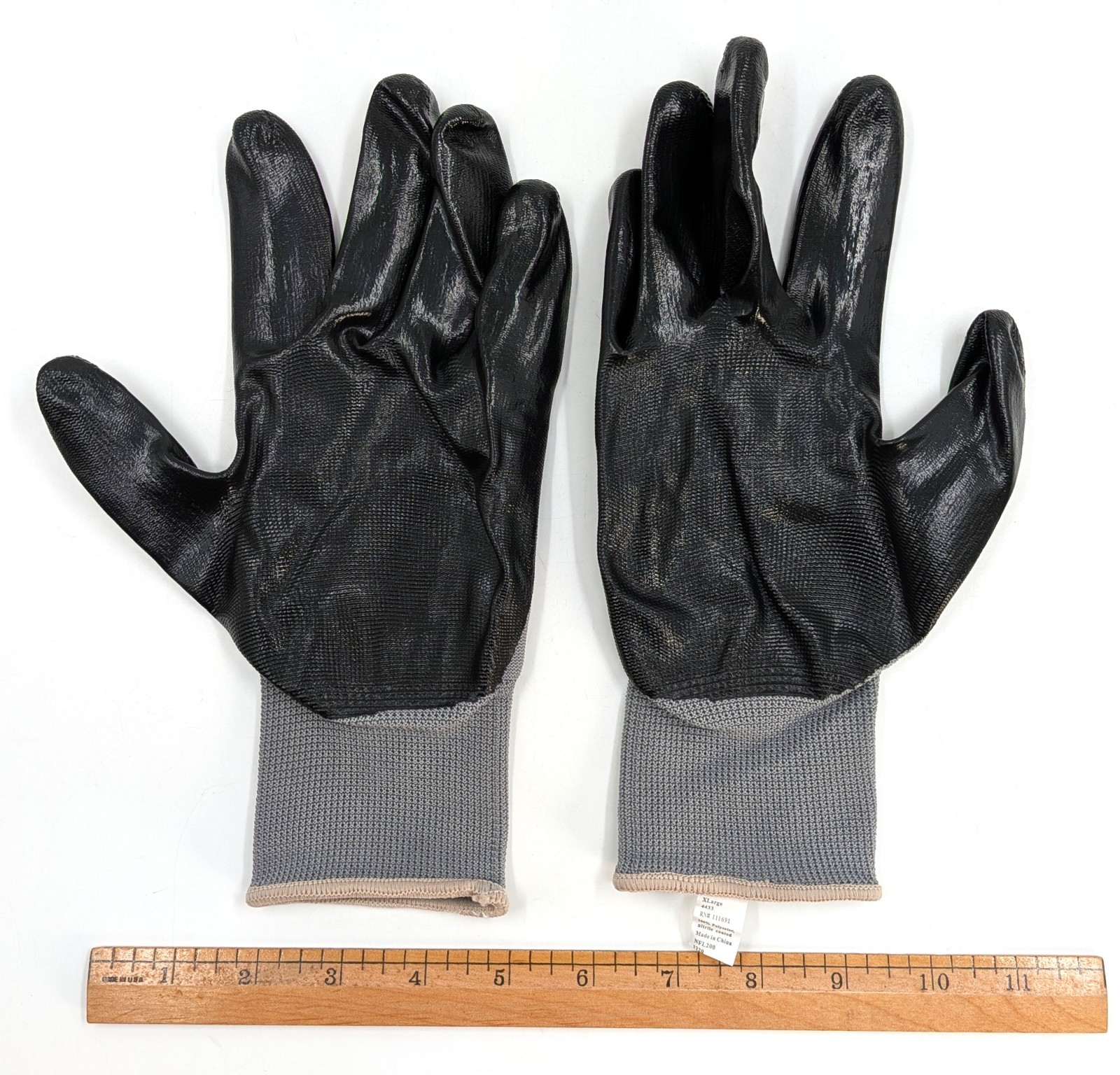 New! 4 Pairs Firm Grip X-Large Touchscreen Compatible Nitrile Coated Work Gloves