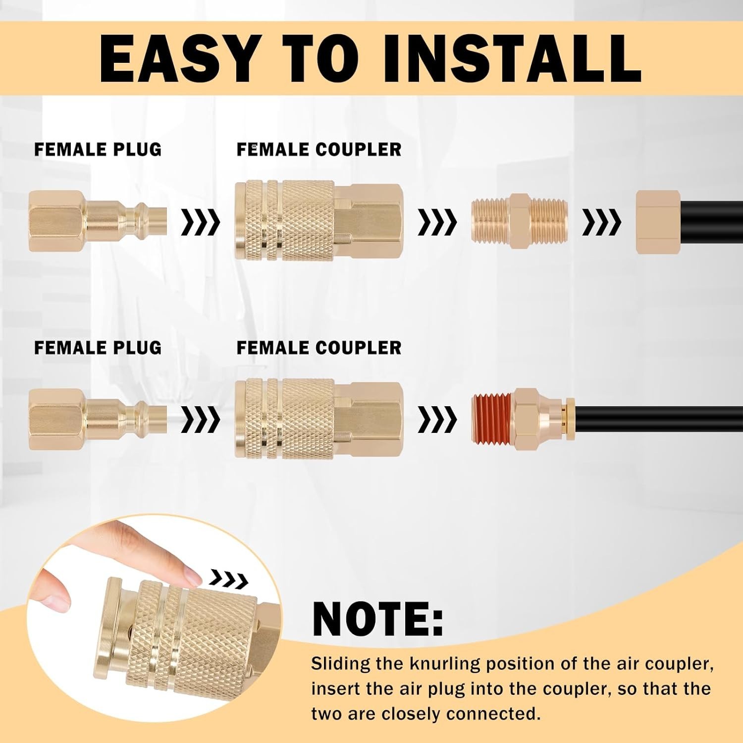 CheeMuii 100 FT 1/4″ DOT Air Line w 34 Pcs Brass DOT Air Line Fittings Kit 30.5m