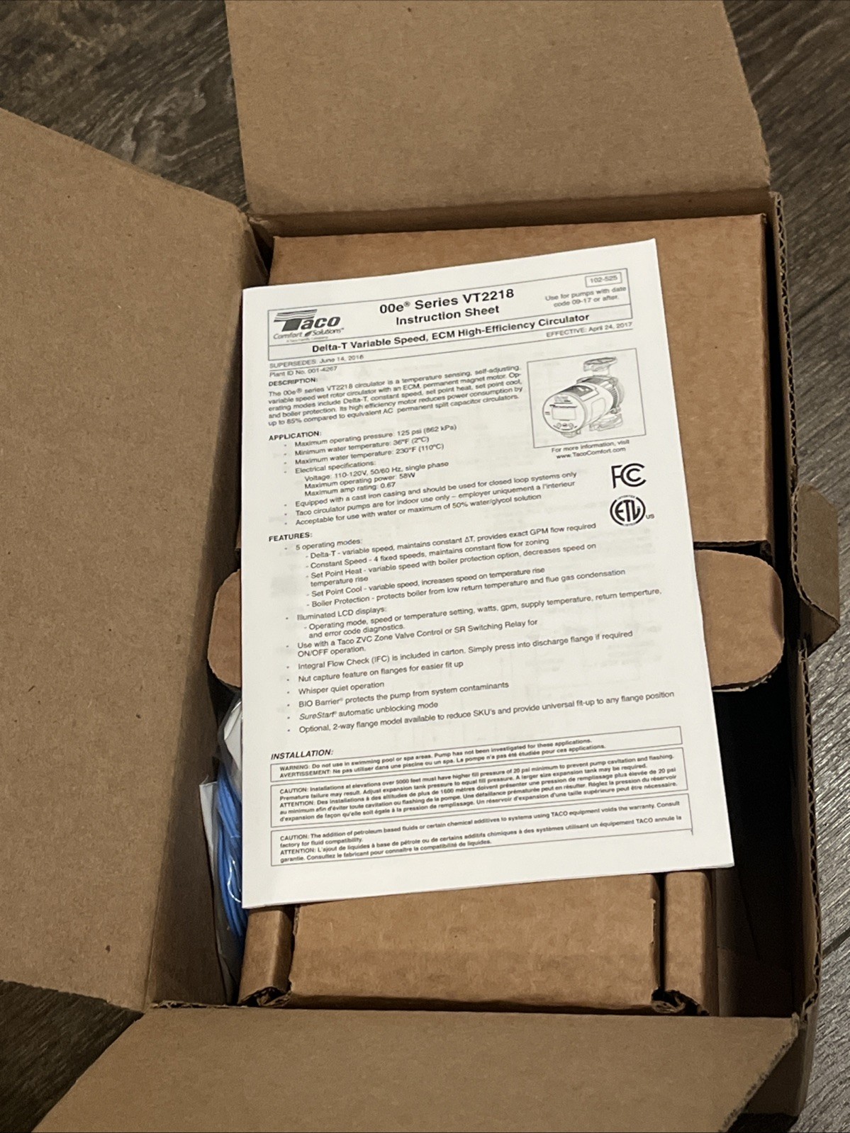 Taco VT2218-HY2-FC1A00 ECM High-Efficiency Circulator Cast Iron Flanged