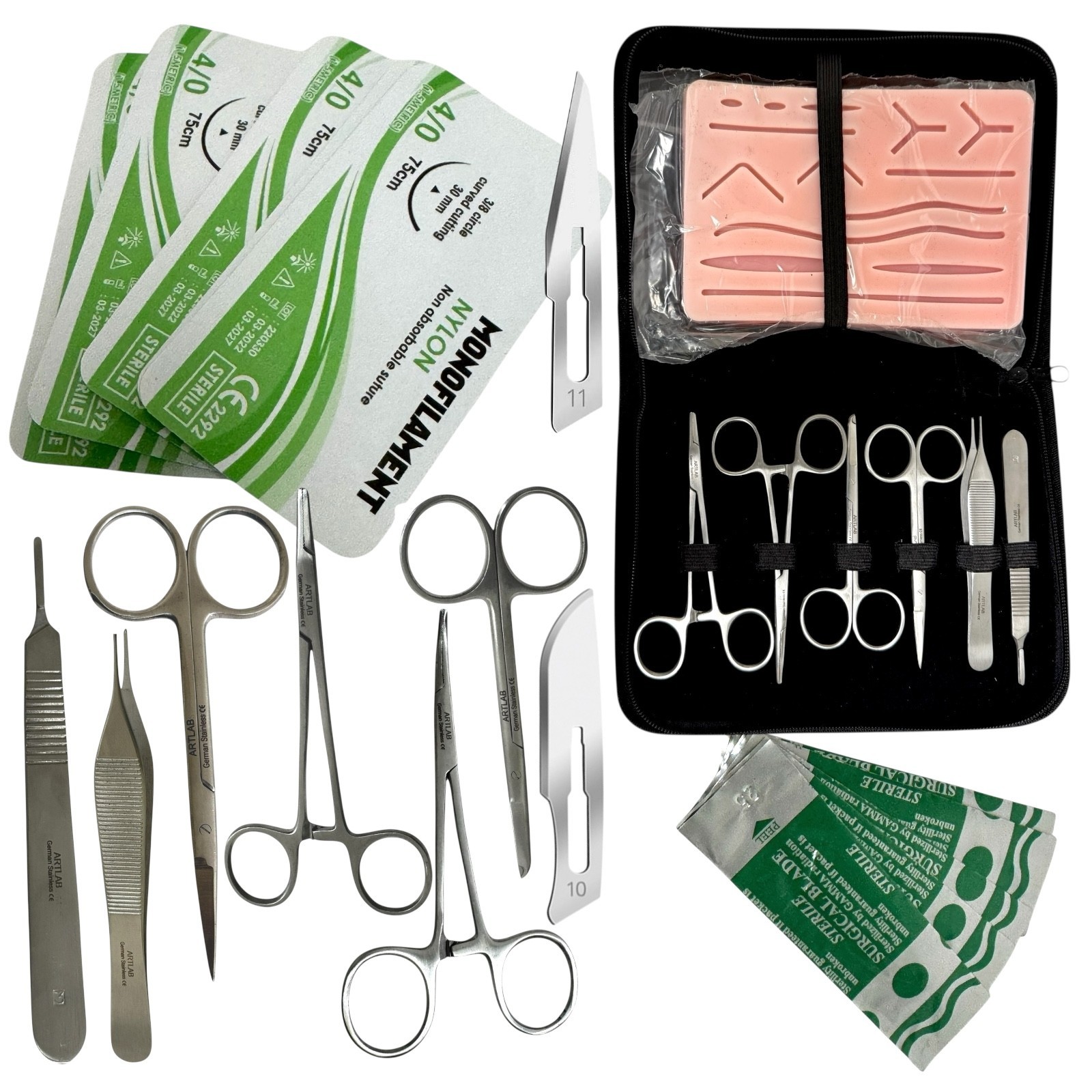 20PCS Practice Suture Kit for Training Student Use – Includes Essential Tools