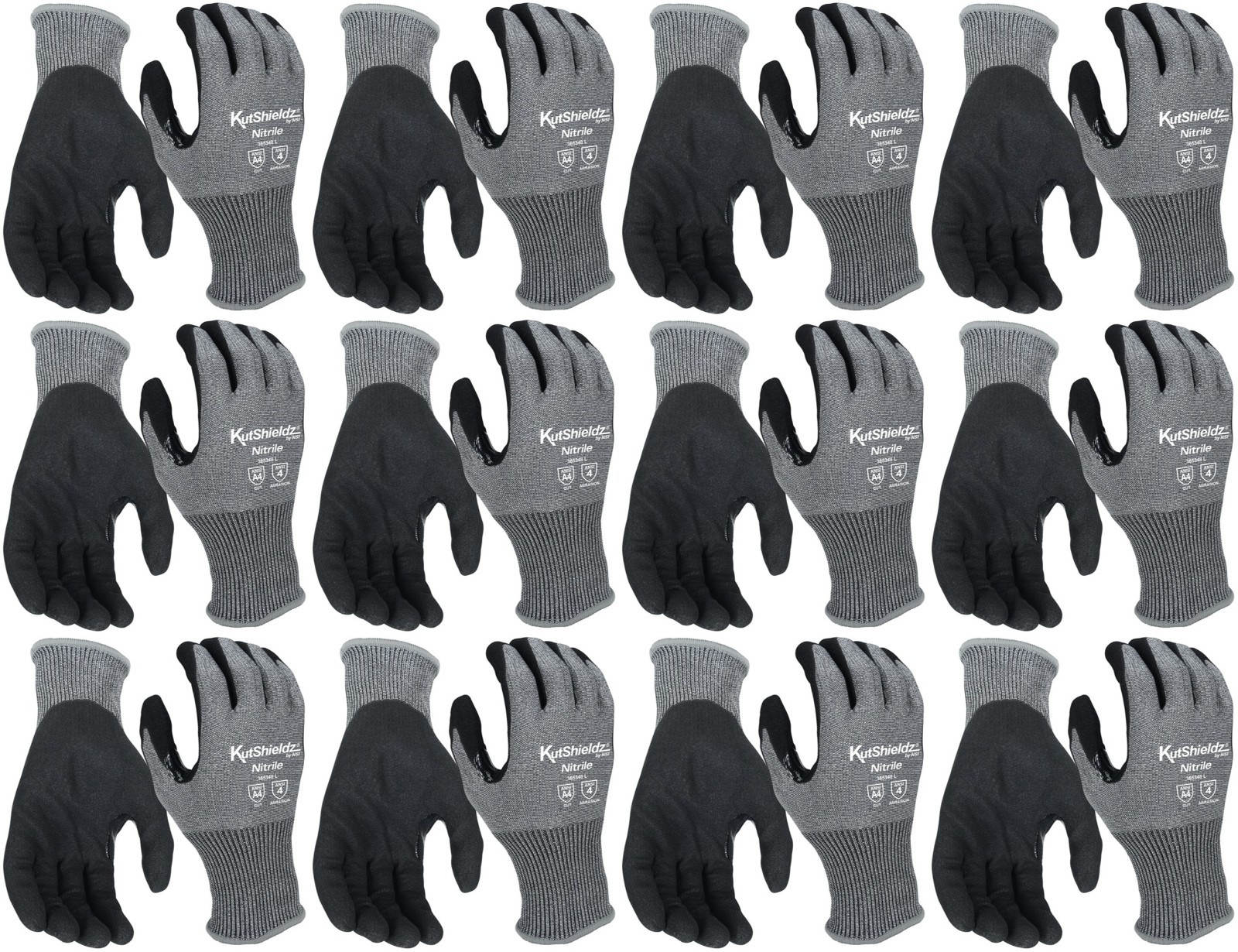 NSI Kutshieldz Large A4 Cut Resistant Work Gloves Lot Of 12 pairs