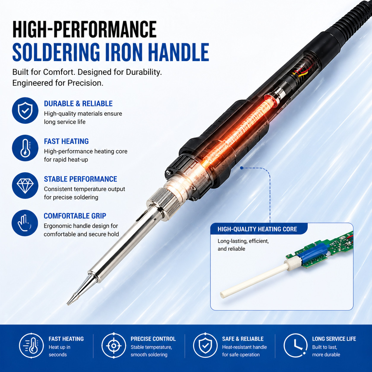 WEP 130W Digital Soldering Iron Kit Welding Desoldering Tool Set 110V US