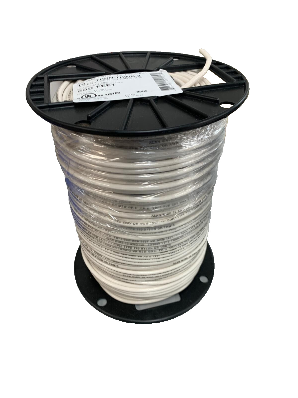 New 500’ 10 AWG THHN THWN RoHS Stranded Copper Wire in Red Black White or Green