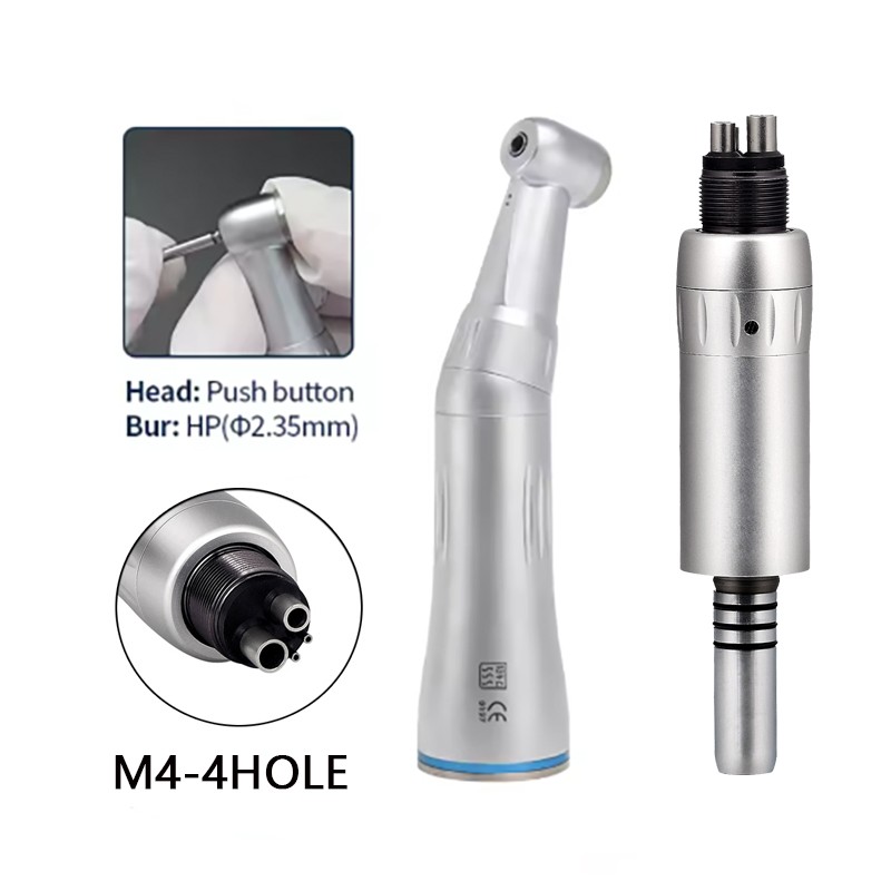 Dental 1:1 Speed Contra Angle Handpiece 4 Hole Inner Water Spray Autochuck Push