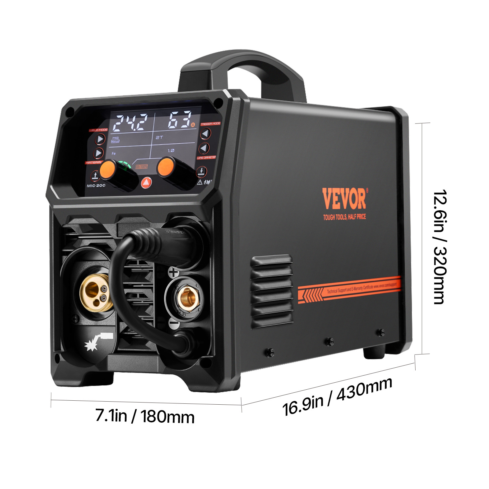 MIG Welder 200Amps Welding Machine 4-in-1 Gas MIG/Flux Core MIG/Stick/Lift TIG