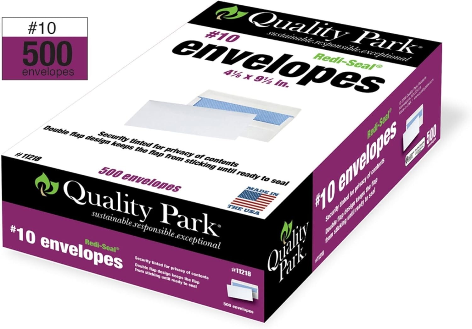 Self-Seal Business Envelopes, 4.125 x 9.5, Redi-Seal Convenience, 5 Count