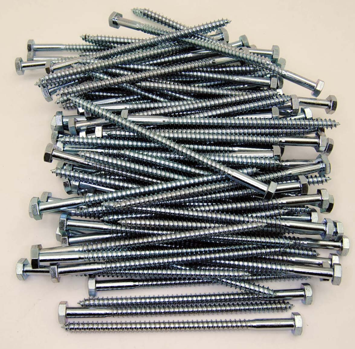 (100) Hex Head 1/4 x 5″ Lag Bolts Zinc Plate Wood Screws