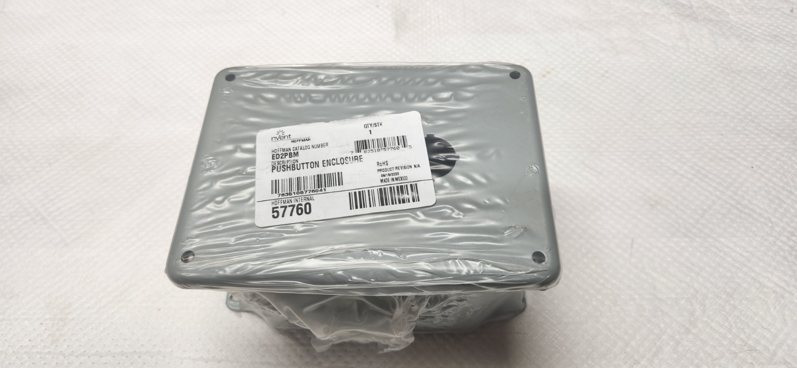NVENT HOFFMAN ED2PBM, TWO 22.5MM HOLE ENCLOSURE, NEMA 12