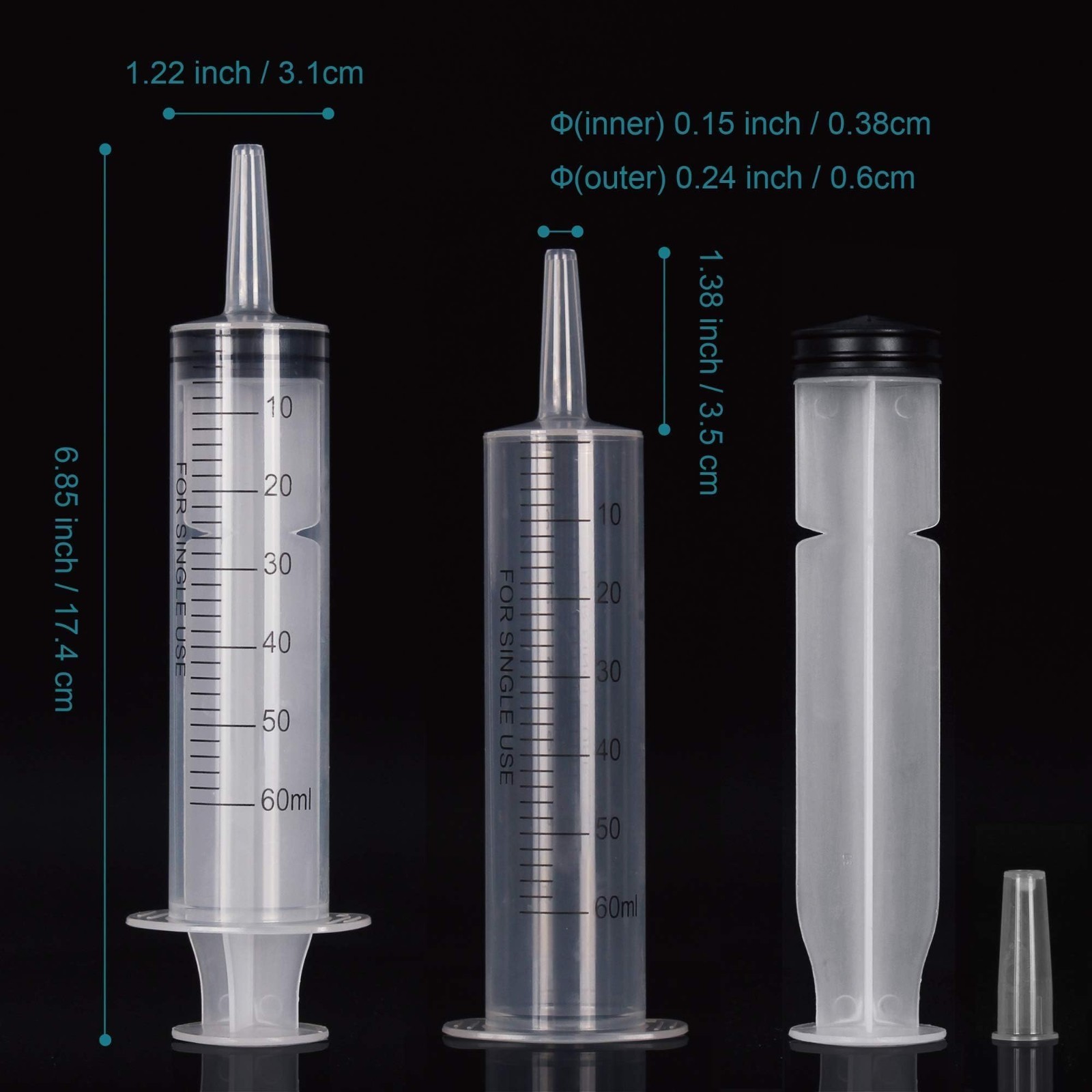 12Pack 60Ml Syringe for Liquid – Large Plastic Syringes without Needle for Jello