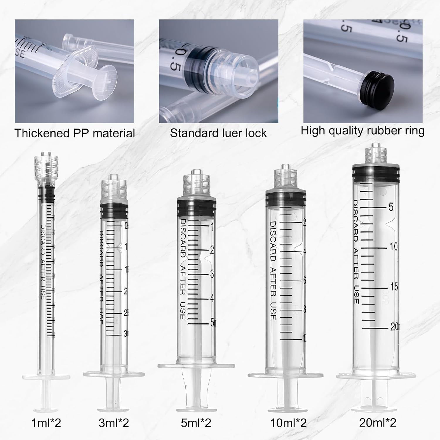 Glue Applicator Syringe with Blunt Tip Needle and Cap, for Liquid, Glue, Ink,