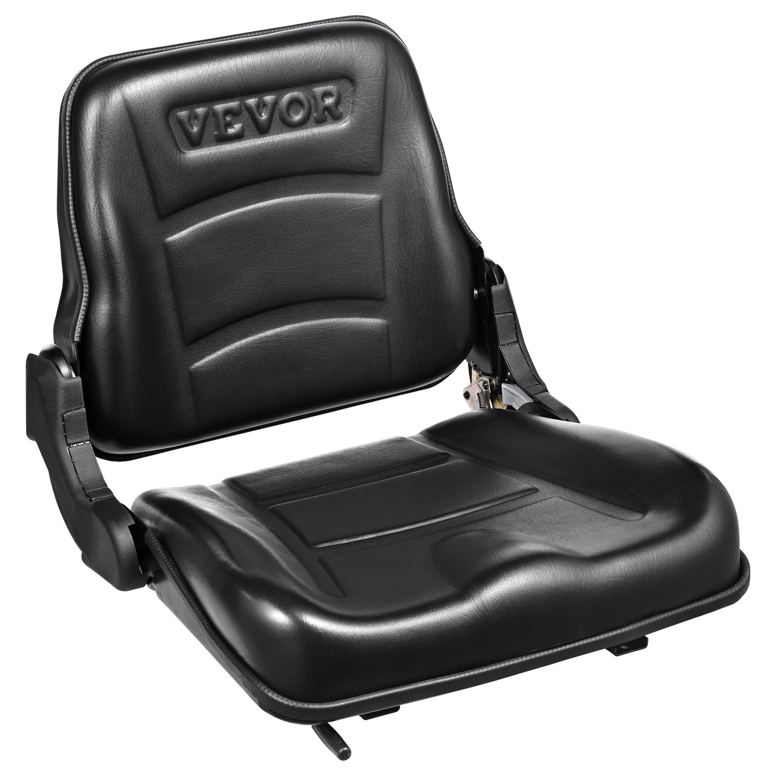 Universal Forklift Seat, Fold Down Tractor Seat with Adjustable Angle Back and M