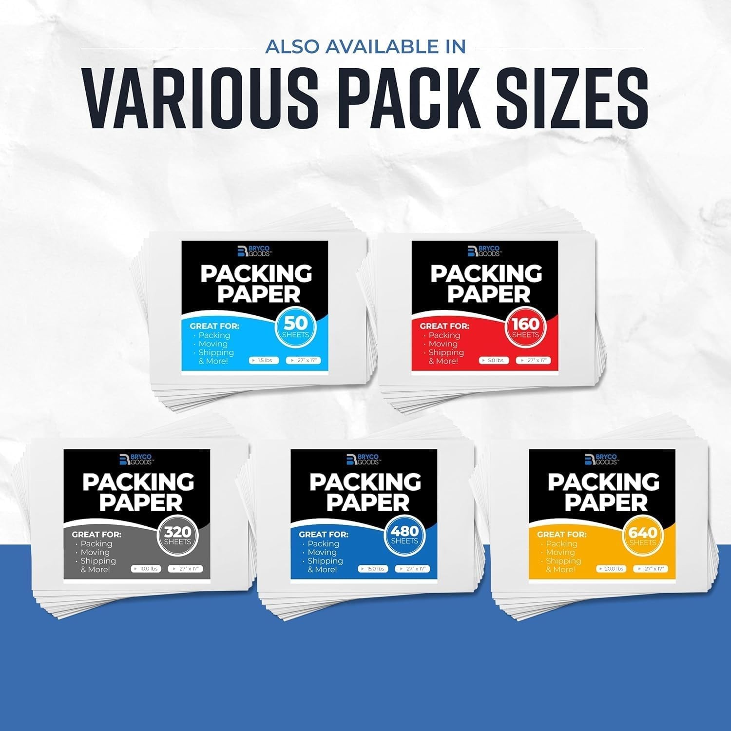Durable Newsprint Packing Sheets – 160 Count, 27″ x 17″ for Secure Packing