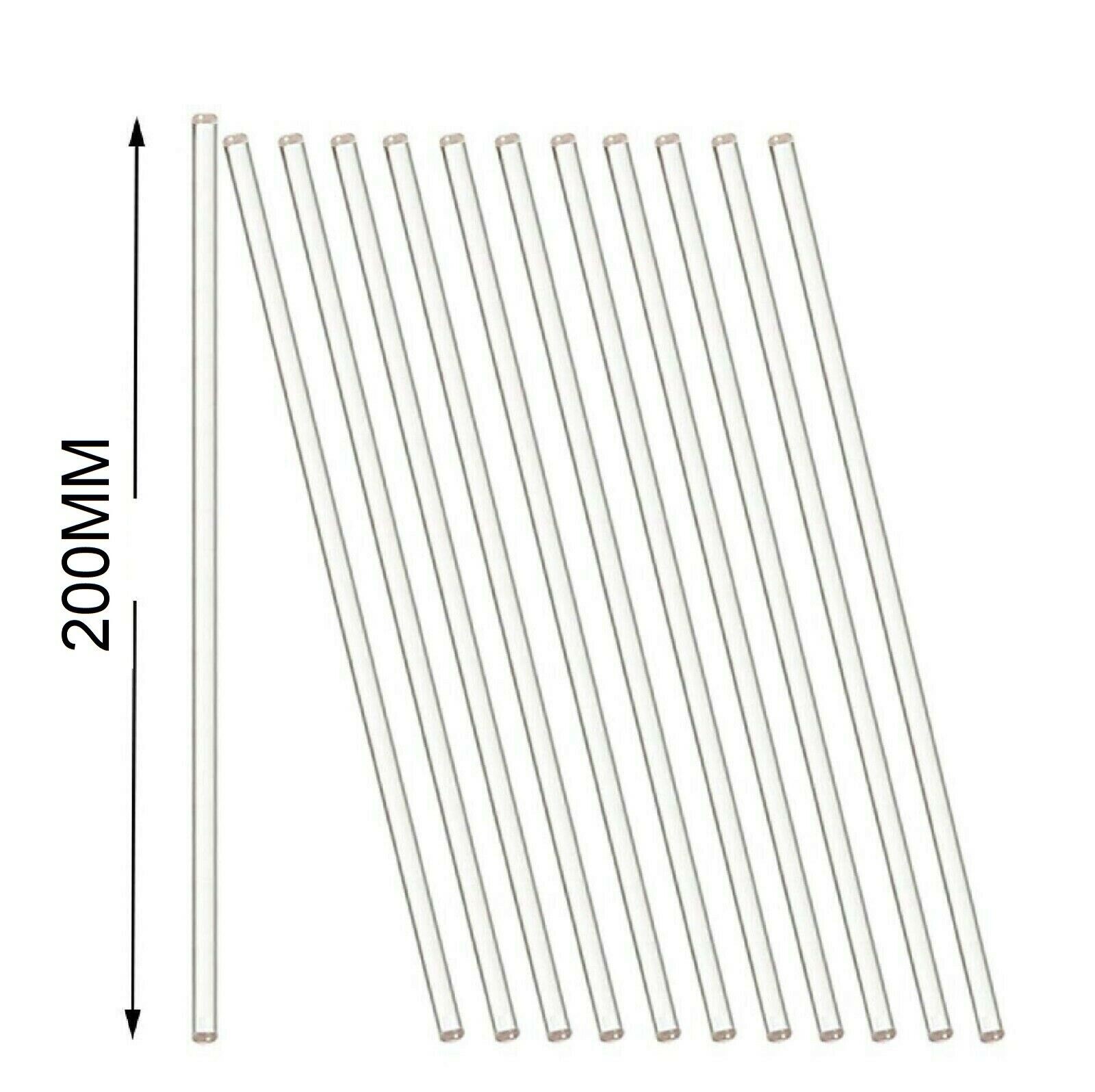 12 Pack Glass Stirring Rods 8″ Length for Science Education, Lab and Kitchen Use