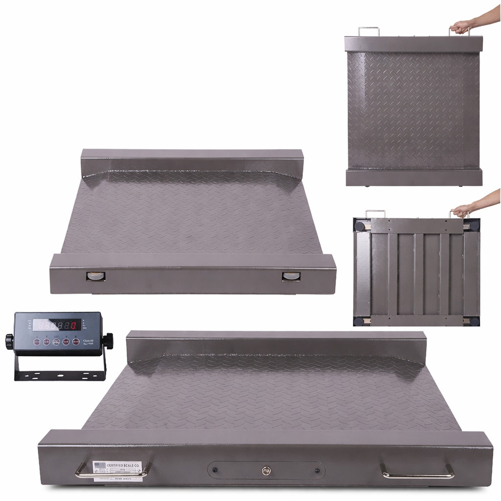 NTEP Certified Industrial Portable Drum scales 48″ x 48″ Platform Size 1000 lbs