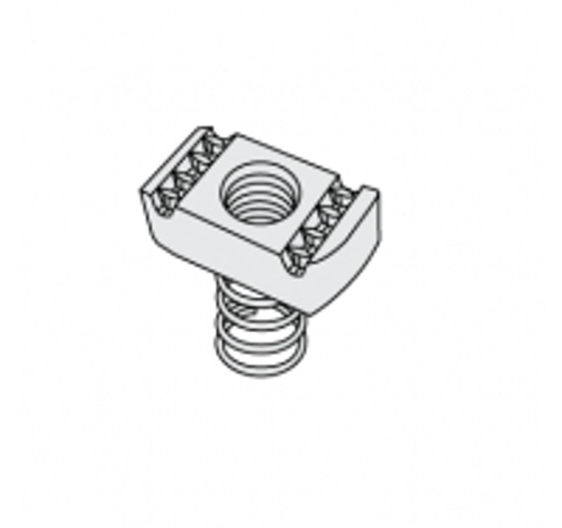 Multiple 4118S2 1/4IN Stainless Steel Type 316 Channel Nut With Top Spring