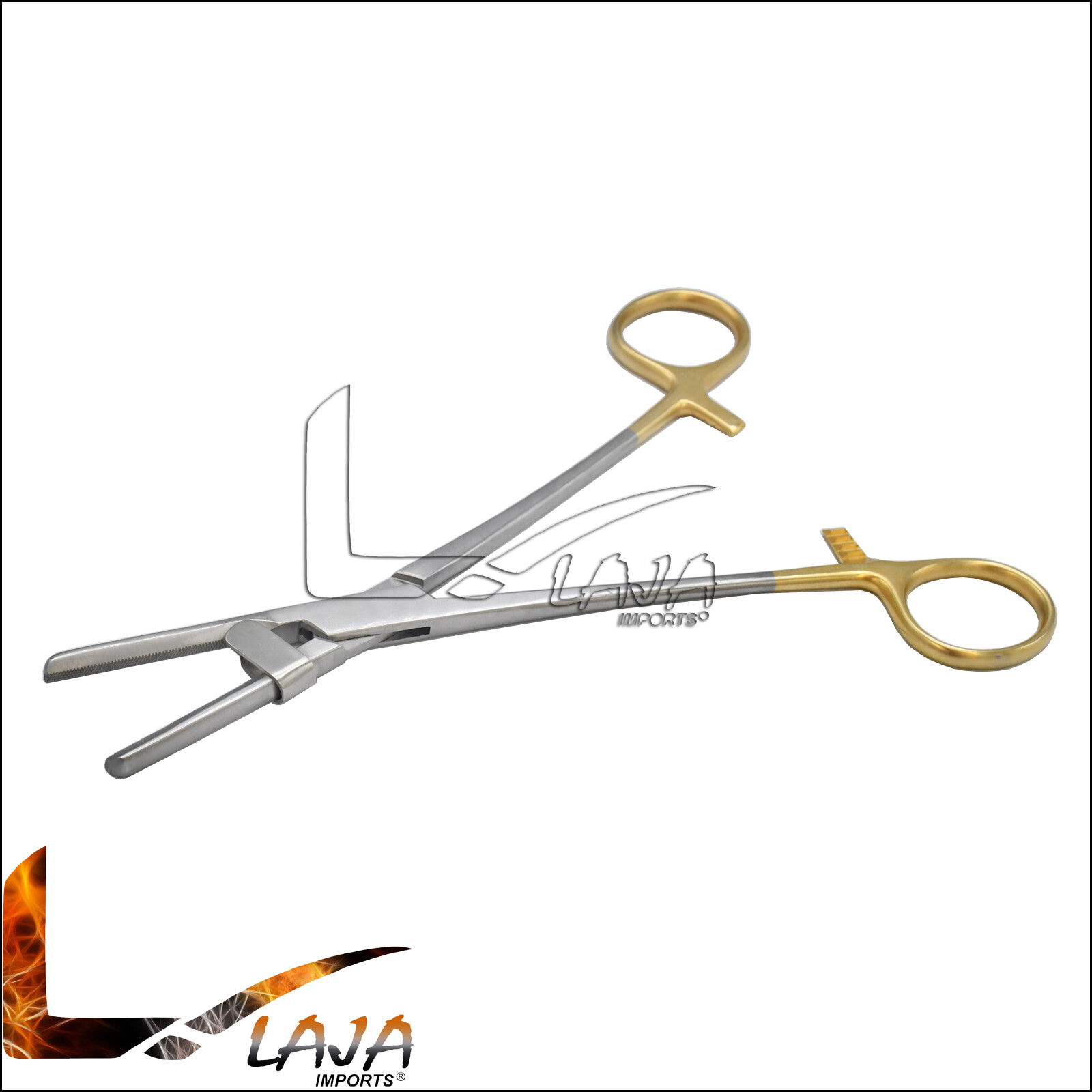 Tube Occluding Clamp Forceps 8» w/Guard Gold Handle Surgical Instrument DS-1377