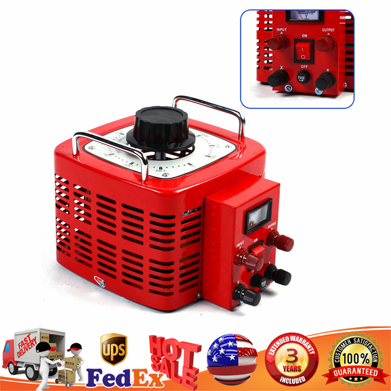 Variac Transformer Variable 3000VA AC Voltage Regulator Metered 110V 0-130V 30A
