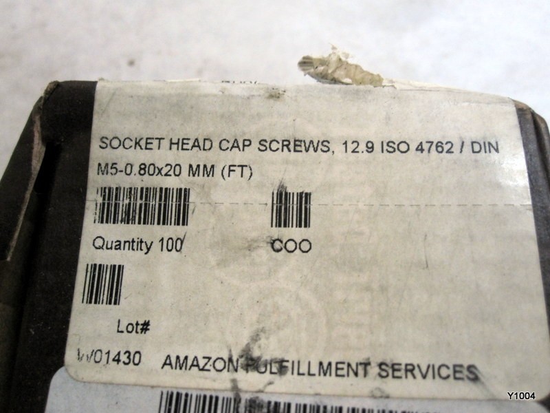 SOCKET HEAD CAP SCREWS, 12.9 ISO 4762 / DIN M5-0.80×20 MM (FT) 100pcs