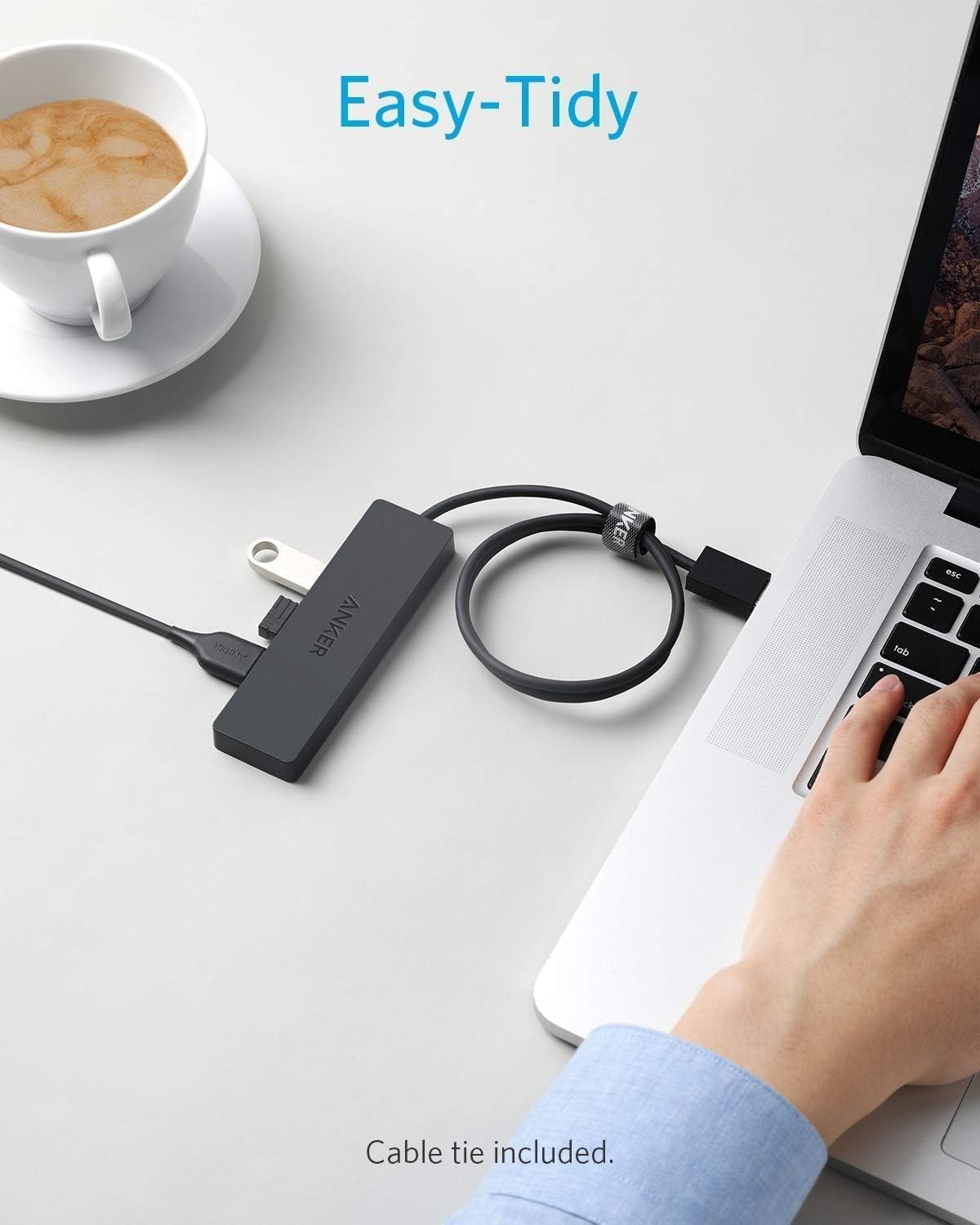 USB Hub 4 Ports, Multiple USB 3.0 Hub, USB Splitter for Laptop, Extender for a P