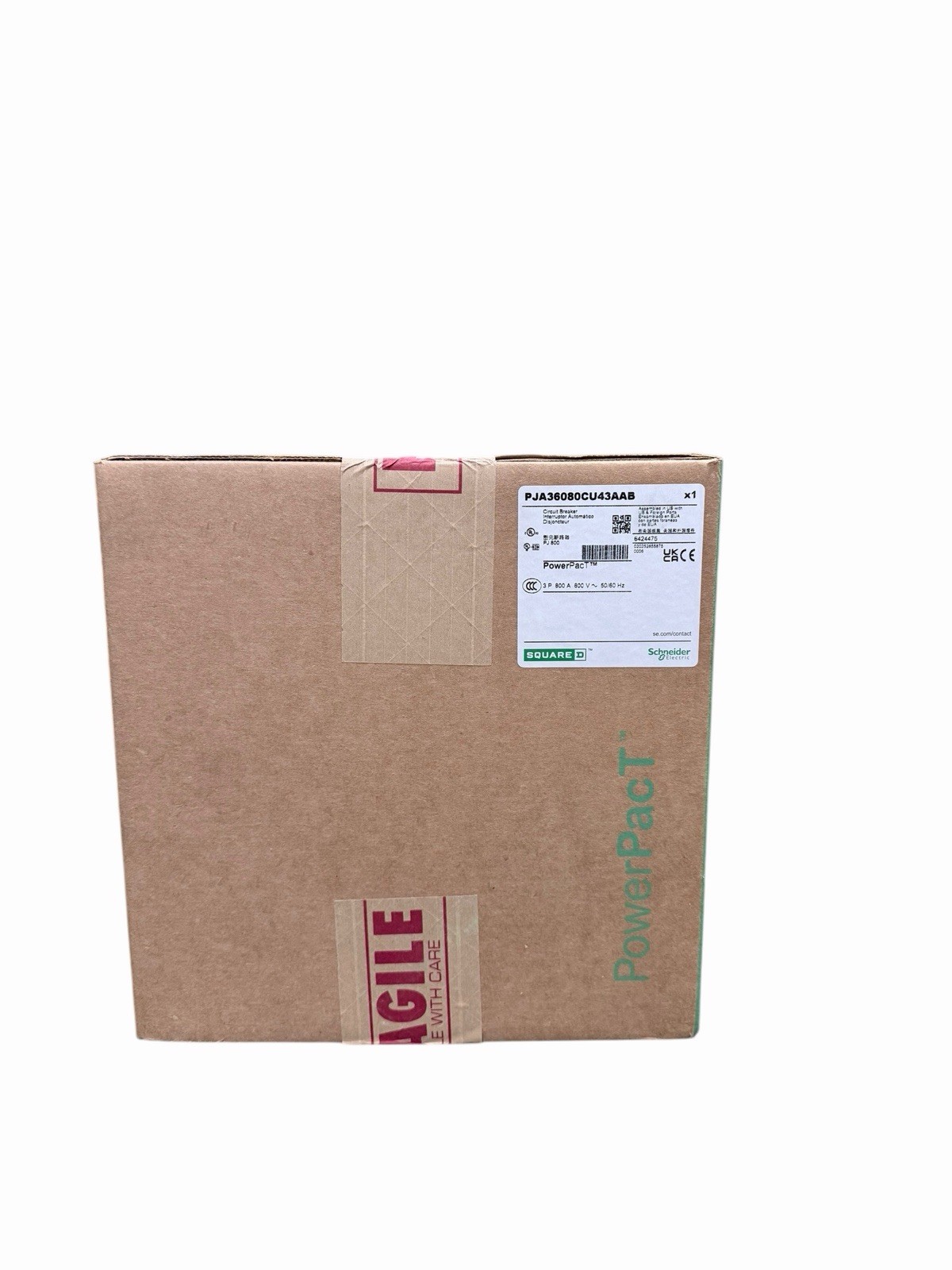 Square D PJA36080CU43A 800A 3P 600V PowerPacT Circuit Breaker Micrologic 5.0 LSI
