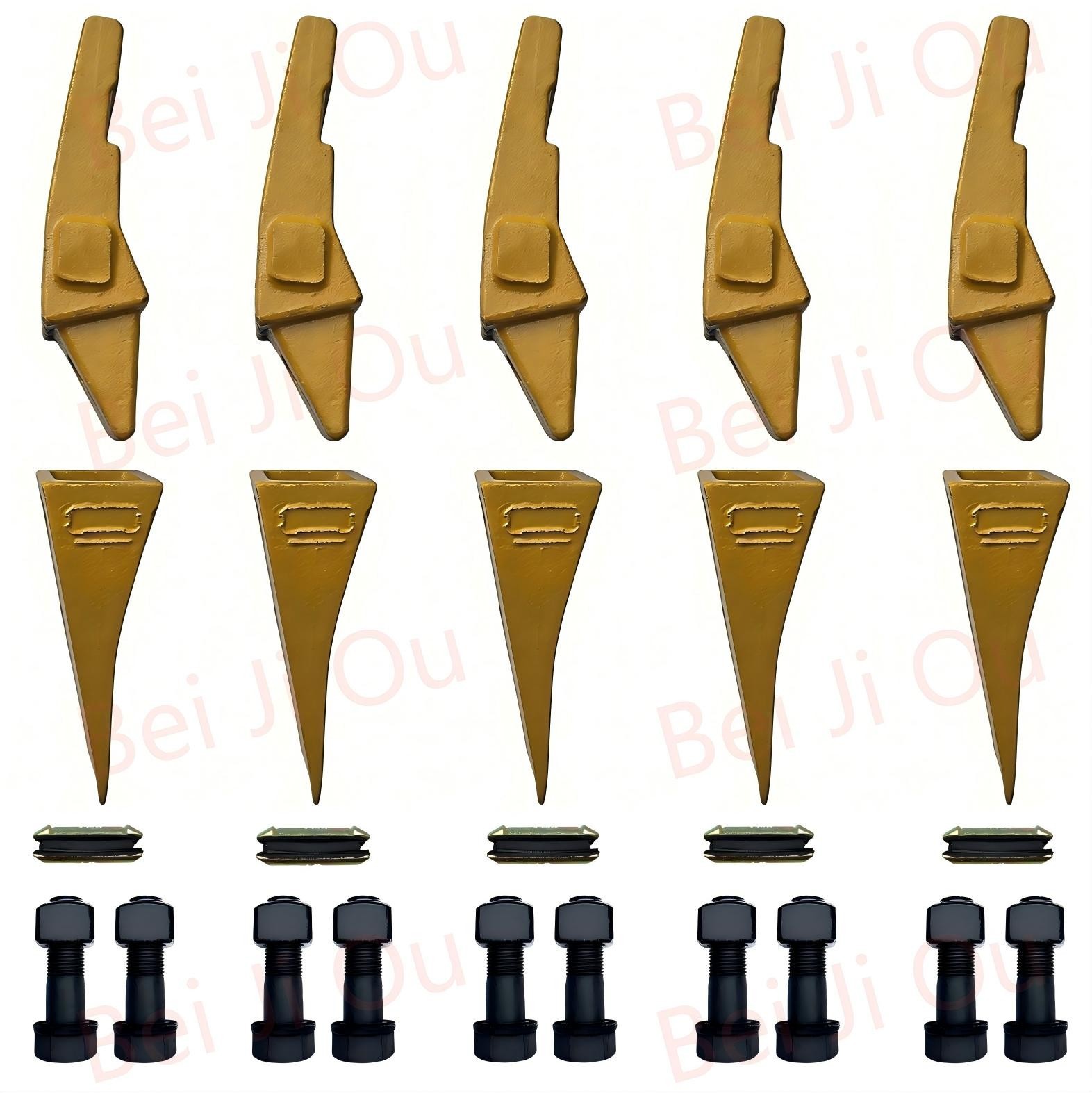 5 Bucket Teeth Assembly 6737322Y Fits Bobcat Bolt on Flush Mount Pin Skid Steer