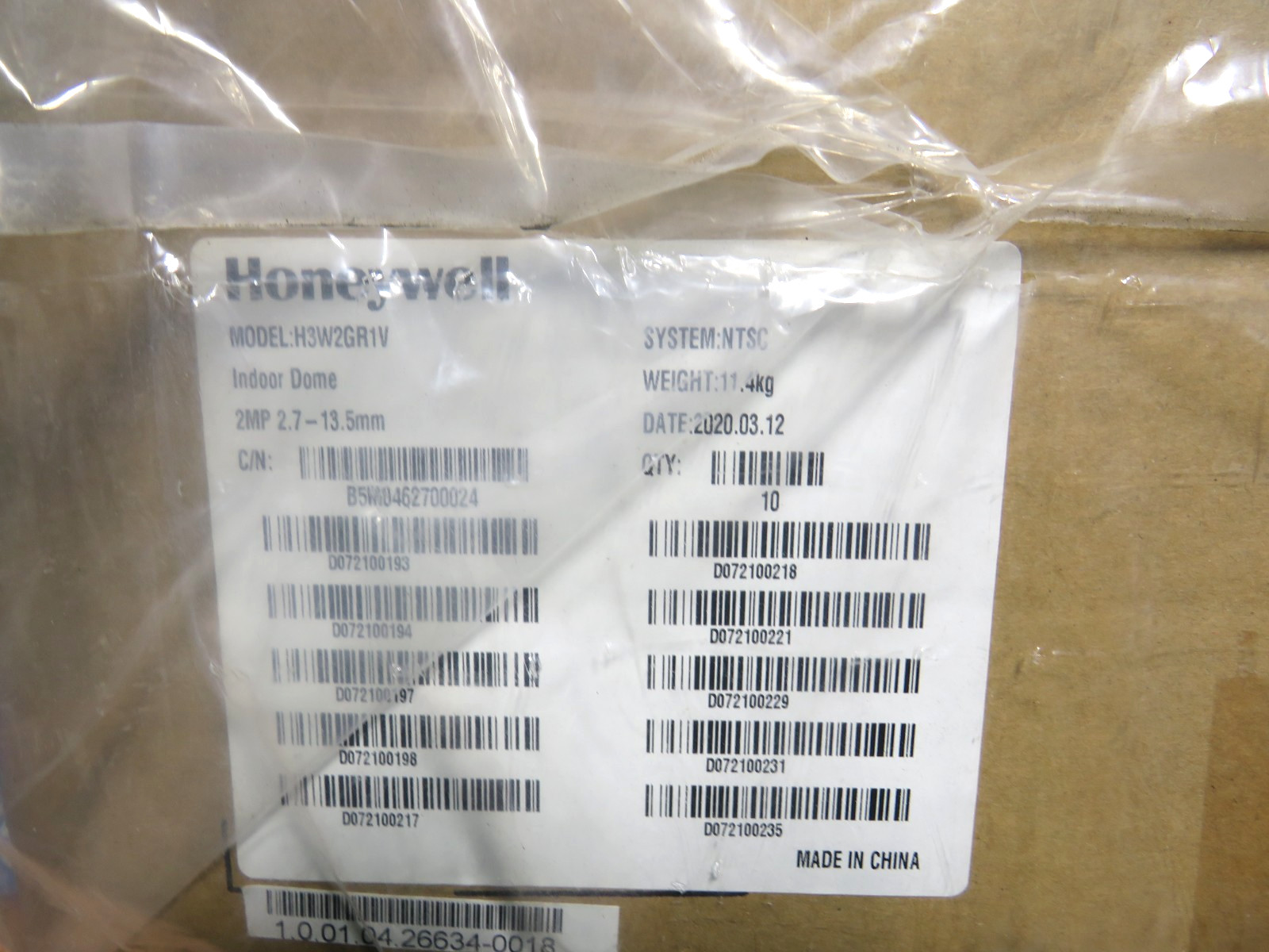 [Case of 10] Honeywell H3W2GR1V equIP Series 2MP IR Indoor IP Dome Camera [SSI]