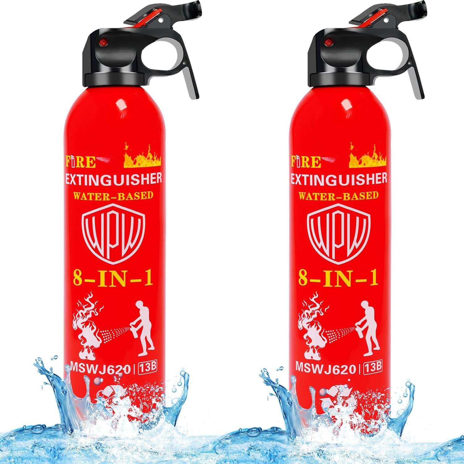 Large Upgraded 8-In-1 Fire Extinguisher for Home (2 Pack 21Oz Each) with Wall Mo