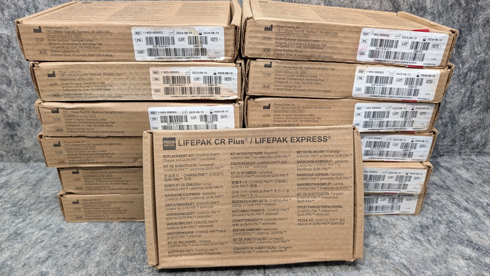 Physio-Control LIFEPAK CR Plus/EXPRESS CHARGE-PAK w/1 set electrodes – 08/2026