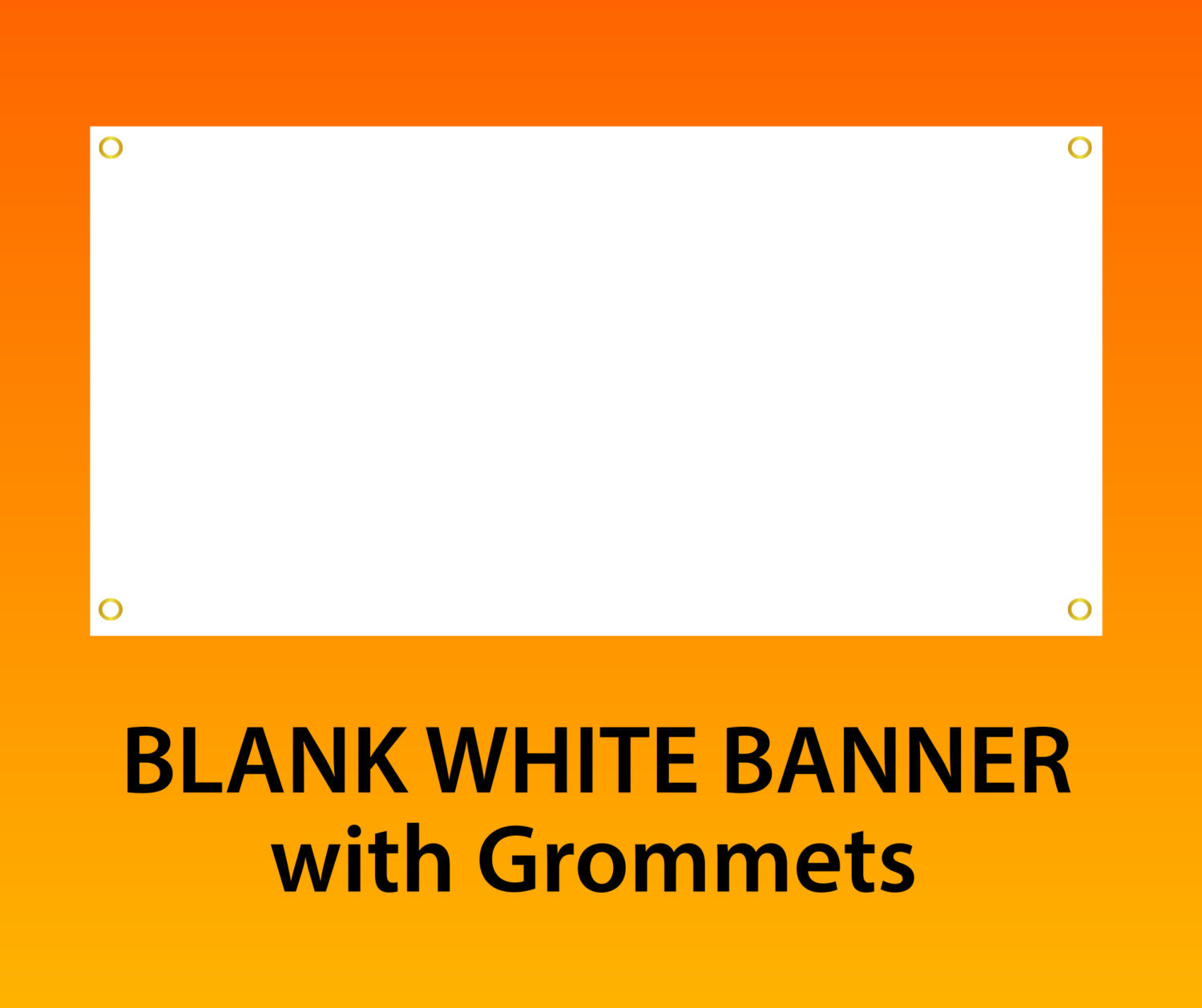 2×4 White Blank Vinyl Banner, 13oz, Hems 4 side,Grommets, Ready to Hang