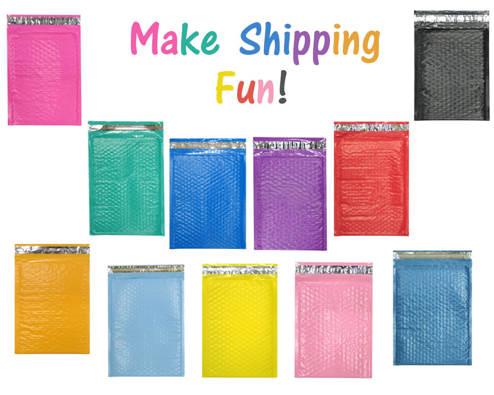 Assorted Sizes 8.5×12, 6×9, & 4×8 Colored Poly Bubble Mailers, Padded Envelopes!