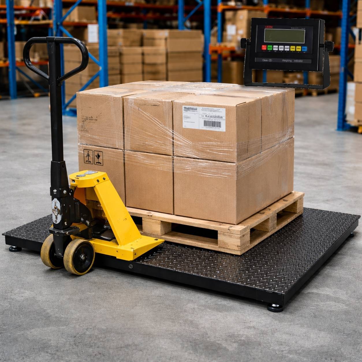 24×24 Industrial Floor Scale 10000lb x 1lb Platform Pallet Warehouse Heavy Dut