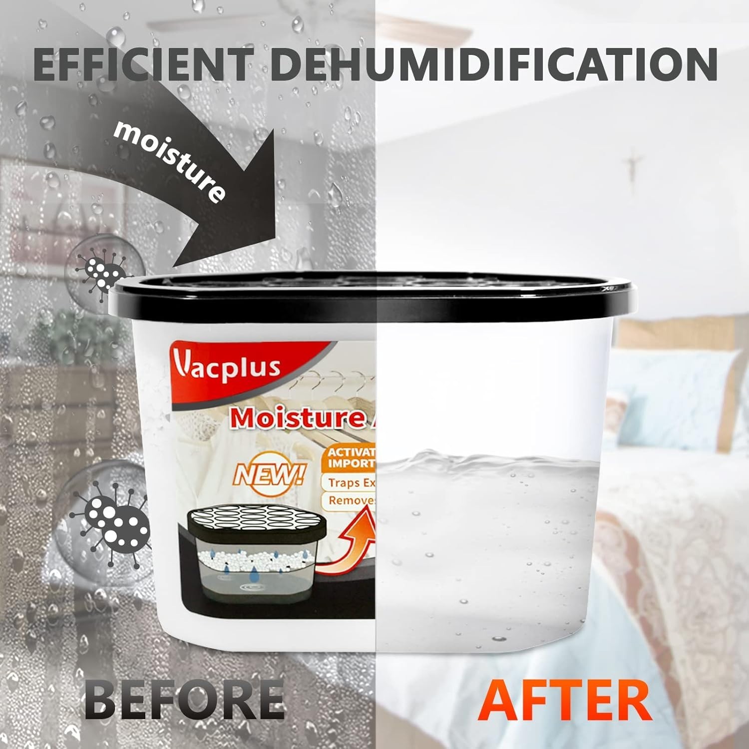 Activated Charcoal Dehumidifier 10.5 Ounces Leakproof Energy Saving Compact Size