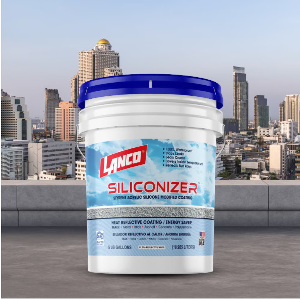 Siliconizer Acrylic Elastomeric White Reflective Roof Sealer, 5 gal Weatherproof