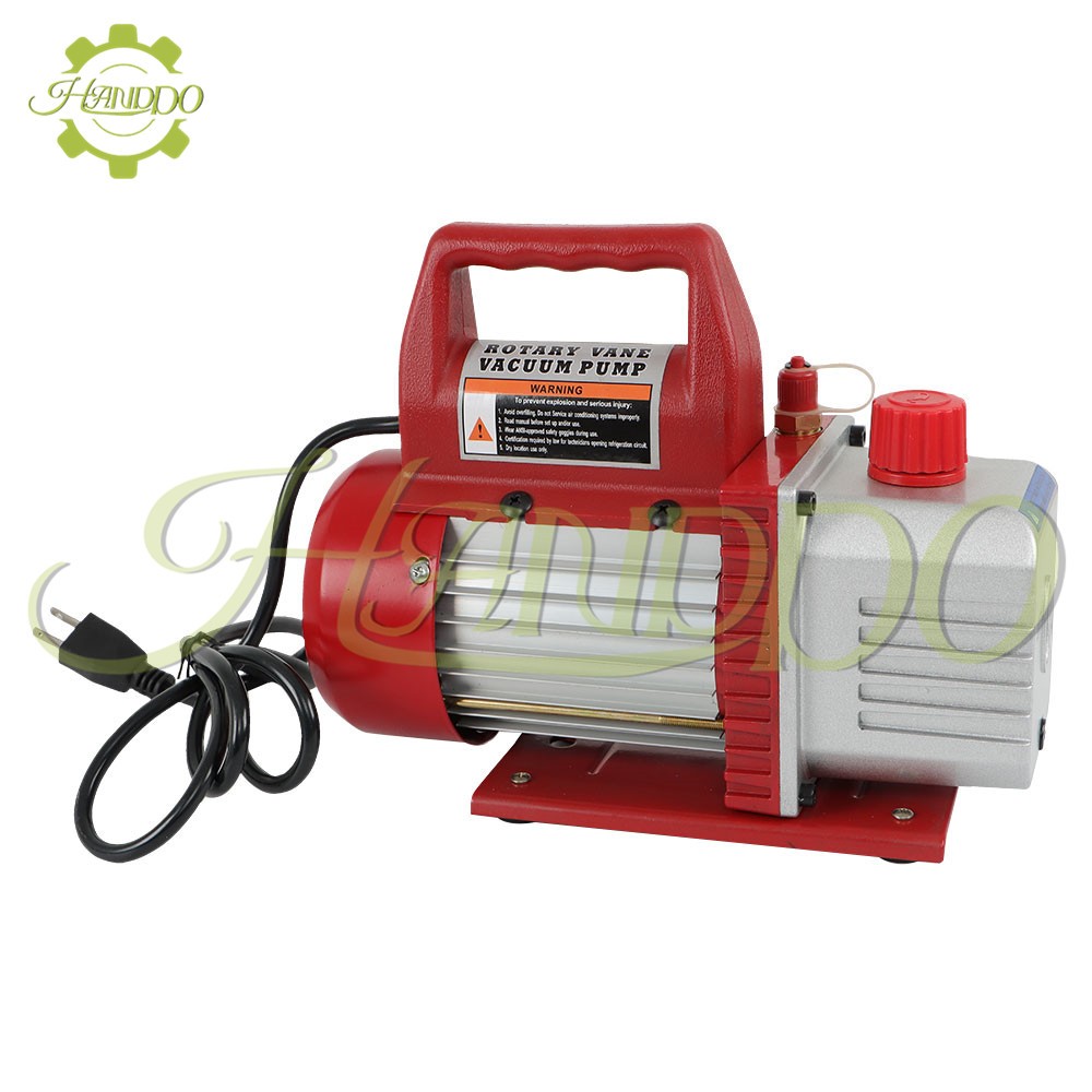 4CFM Air Vacuum Pump Rotary Vane HVAC A/C Refrigeration Kit Gauge 1/3HP