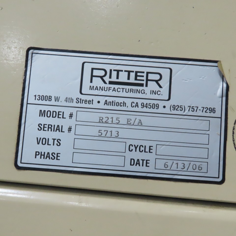 Ritter R215 E/A 5′ x 8′ Face Frame Assembly A Frame Table 5 Pneumatic Clamps