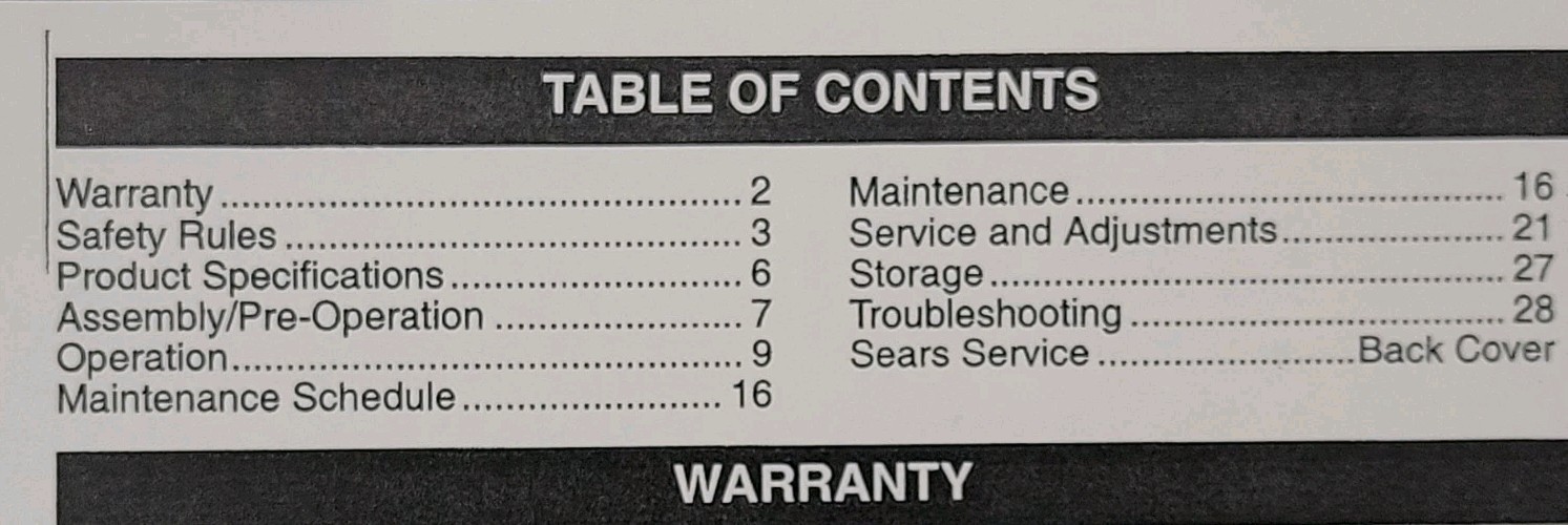 Sears Craftsman YT4000 Hydro 24.0 h.p. 46″ Lawn Tractor 917.288570 Owners Manual