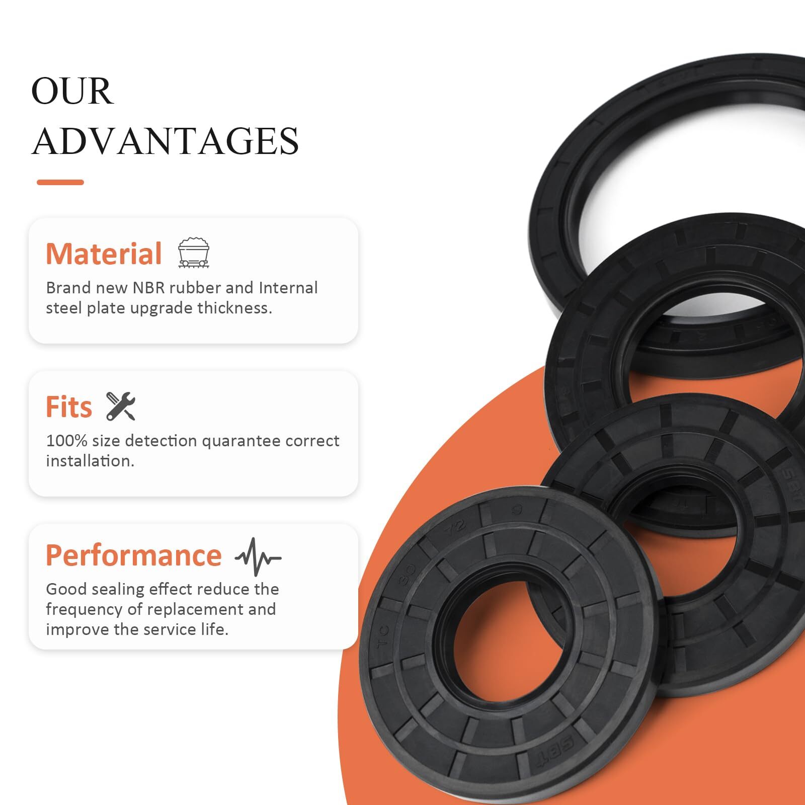 NBR Rotary Shaft Oil Seal /Lip Seal Nitrile 36mm to 38.1mm Shaft pick your size