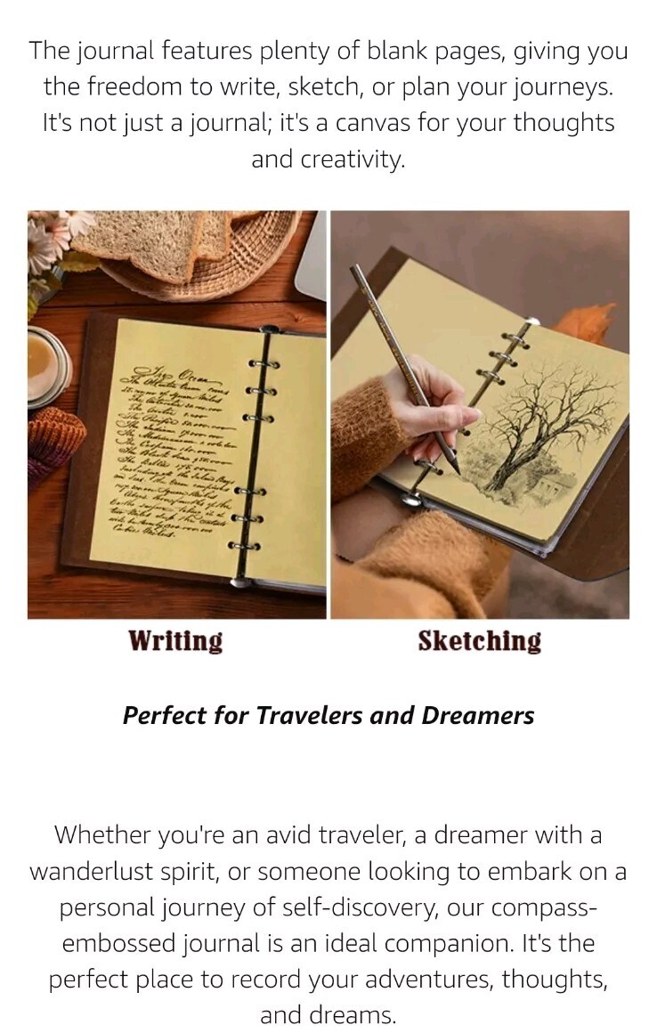 Maleden Timeless Refillable Leather Journal Traveler Notebook Sketchbook