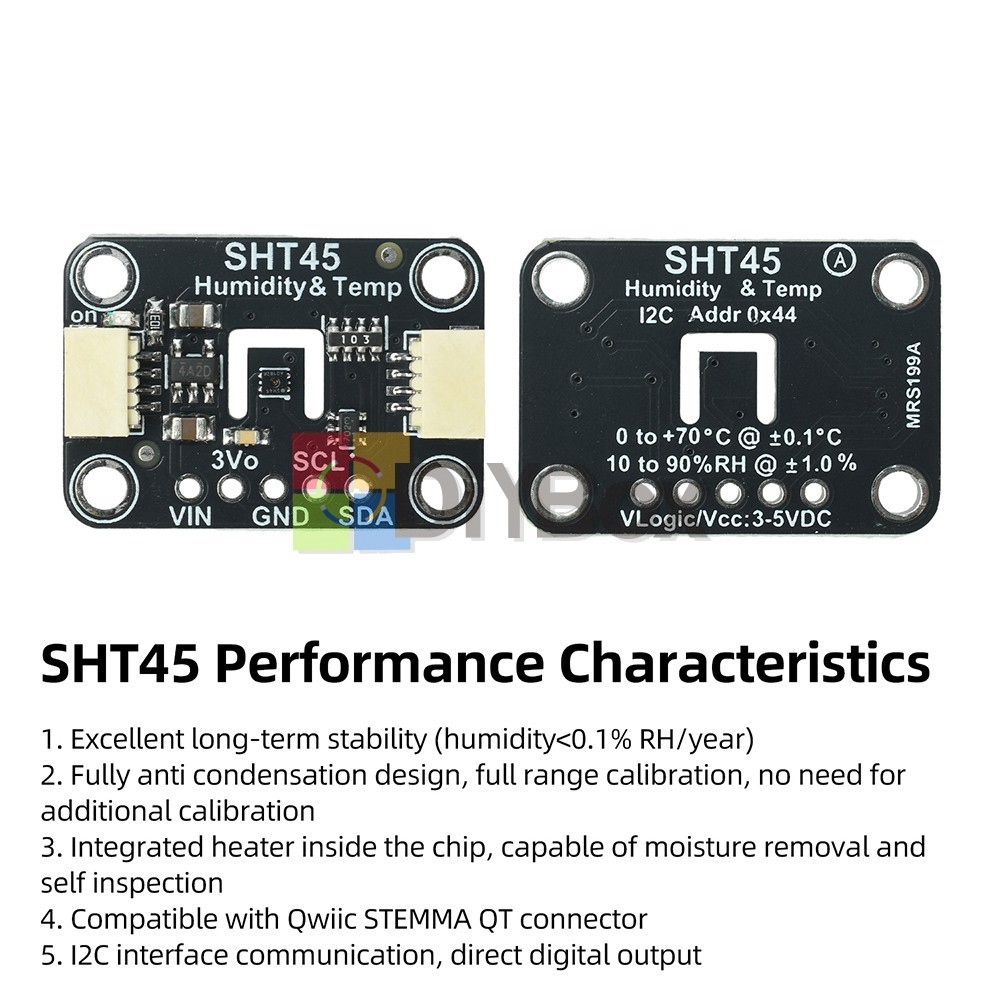 SHT41/SHT45 I2C Humidity Temperature Sensor Module STEMMA QT Qwiic Connector