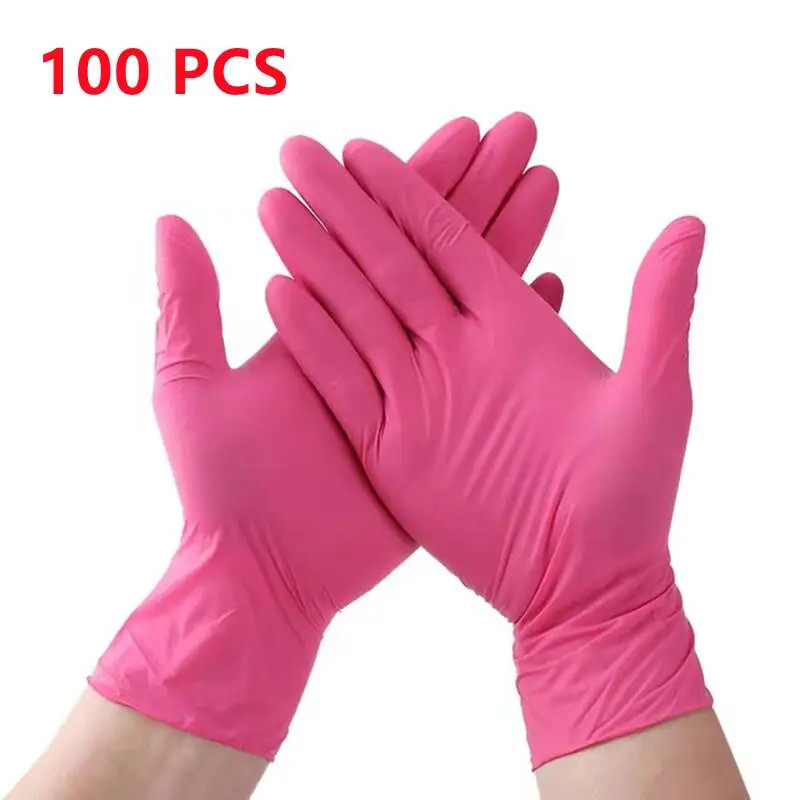 100PCS Disposable Nitrile Gloves Latex Free Cleaning Gloves for Kitchen Cooking