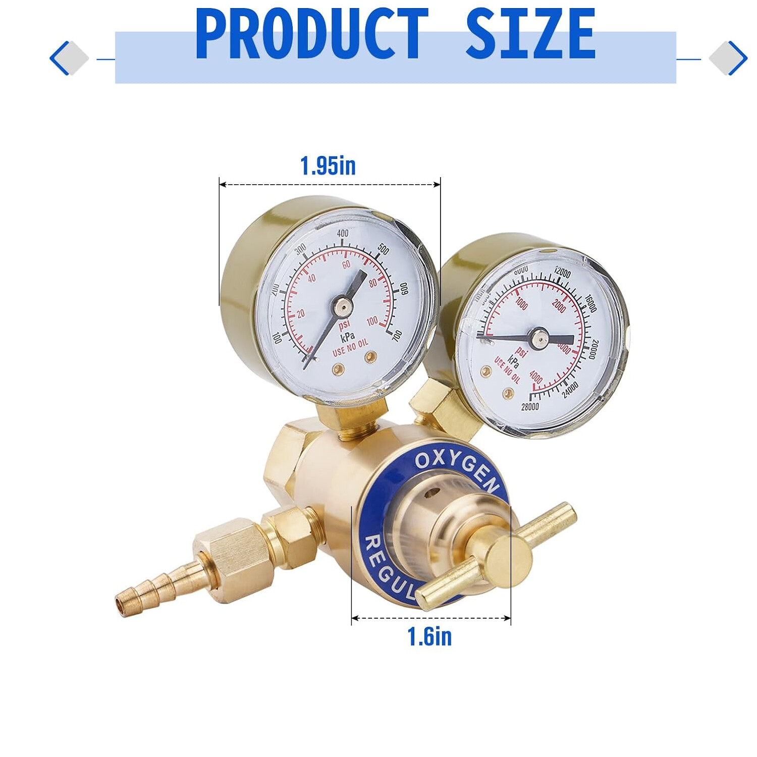 Oxygen and Acetylene Regulators Welding Gas Gauges Pair CGA540 and CGA200 NEW