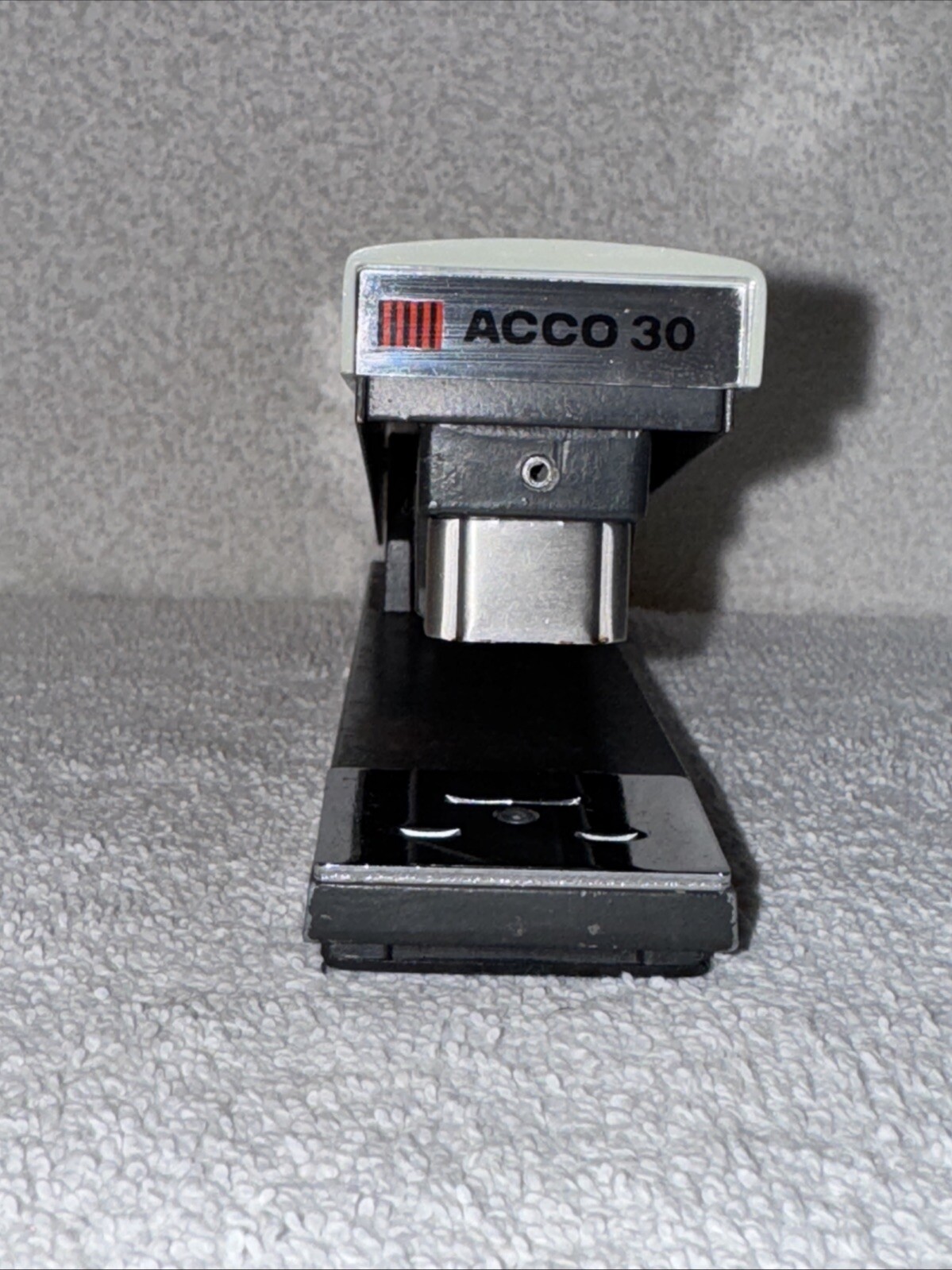 Vintage Acco 30 fireman, Desk Stapler Heavy Duty Mid-Century Chrome Brown USA