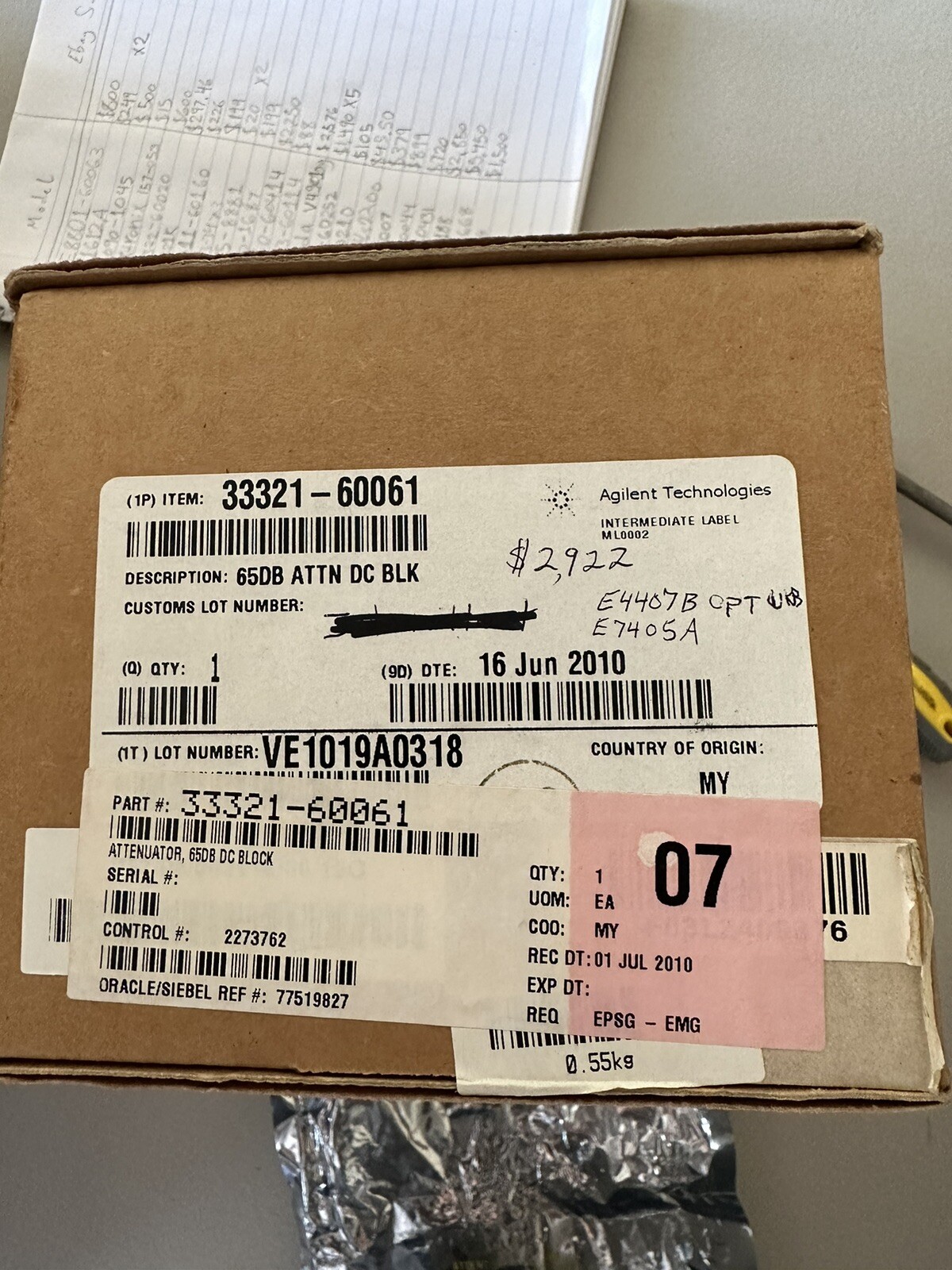 Keysight Agilent HP 33321-60061 65 DB ATTN DC BLK
