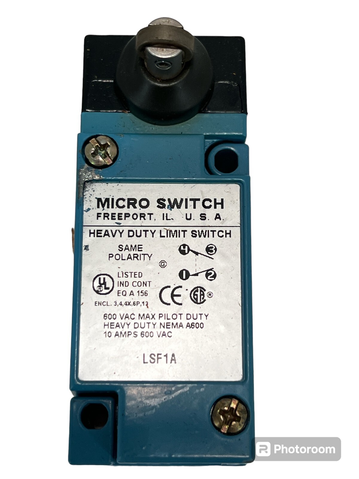 Honeywell Lsf1a Heavy Duty Limit Switch, Plunger, Roller, 1Nc/1No, 10A @ 600V