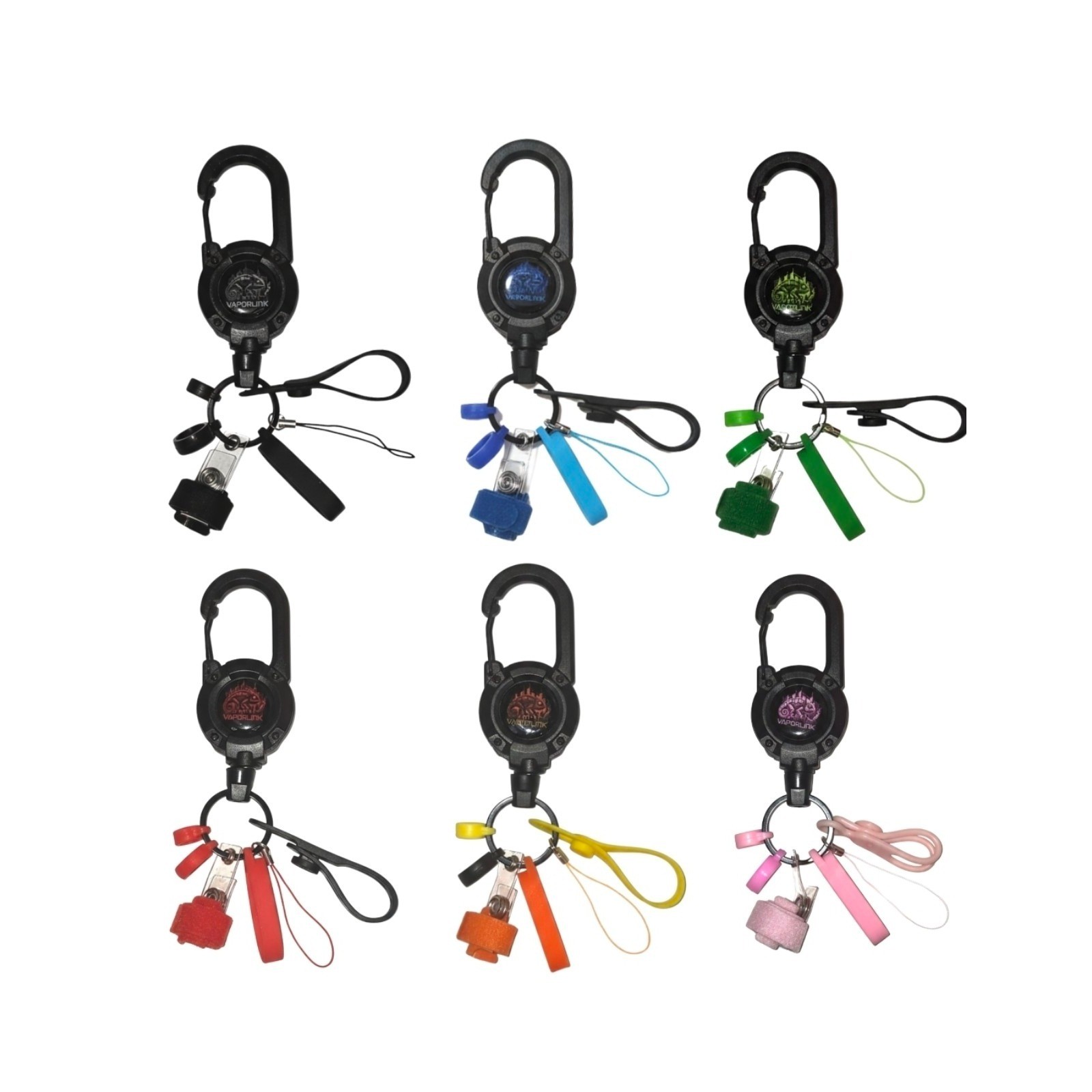 BLUE Vaporlink Leash Heavy-duty Retractable Carabiner Keychain Anti-Lost/Theft