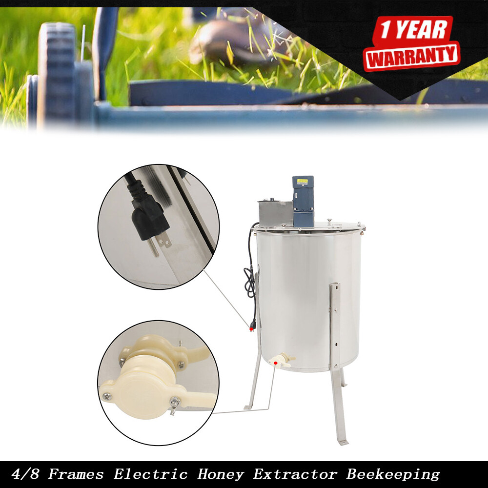 4/8 Frames Electric Honey Extractor Beekeeping Equipment 1300RPM Stainless Steel