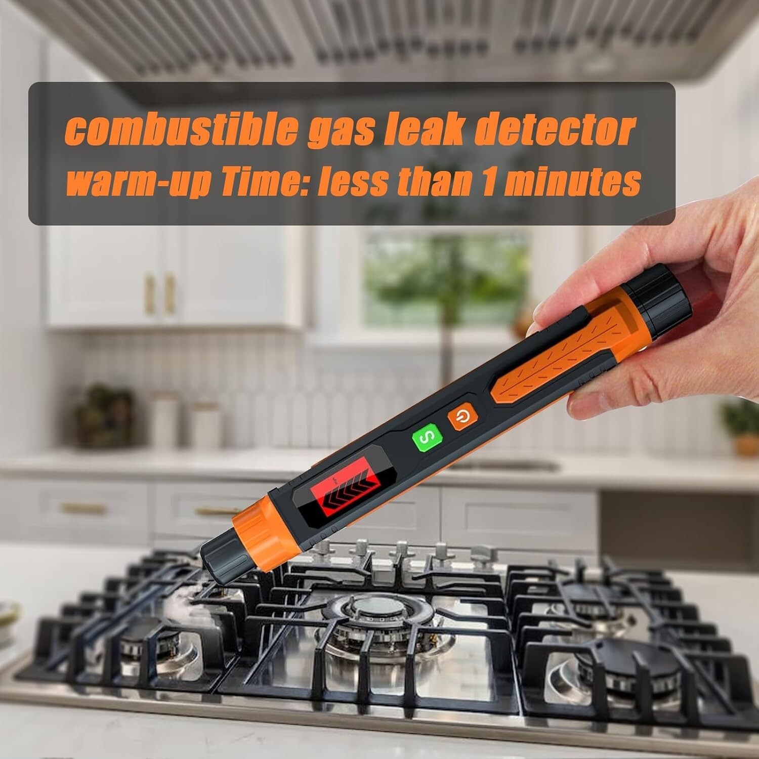 Natural Gas Leak Detector Portable Gas Sniffer & Audible & Visual Alarm New